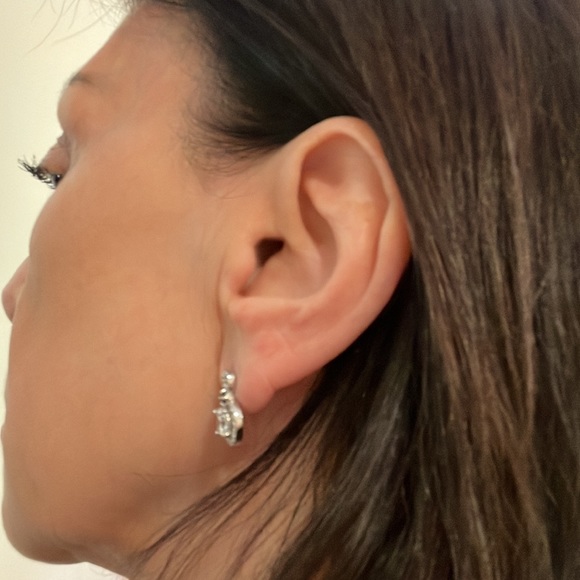 QVC diamond zirconia drop earrings. - Picture 7 of 9
